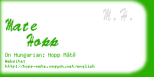 mate hopp business card