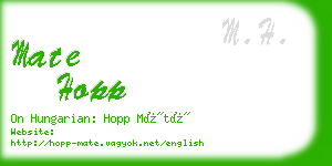 mate hopp business card